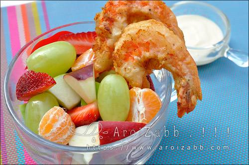สูตรสลัดผลไม้กุ้งทอด วิธีทำอาหารง่ายๆ กินเอง
