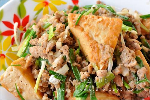 สูตรเต้าหู้ผัดหมูสับ วิธีทำอาหารง่ายๆ กินเอง
